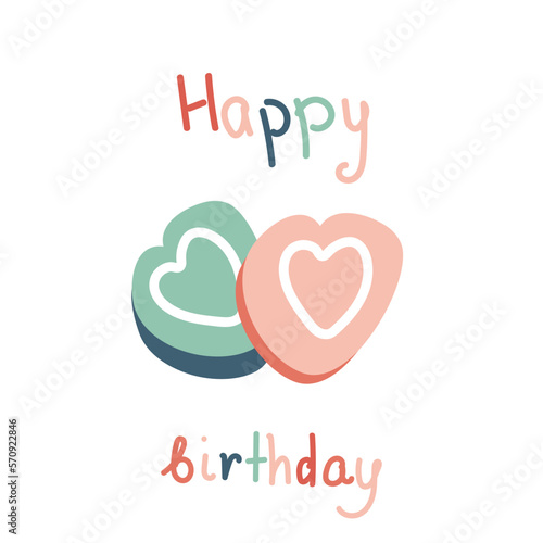 Vector birthday card. Greeting card with sweets