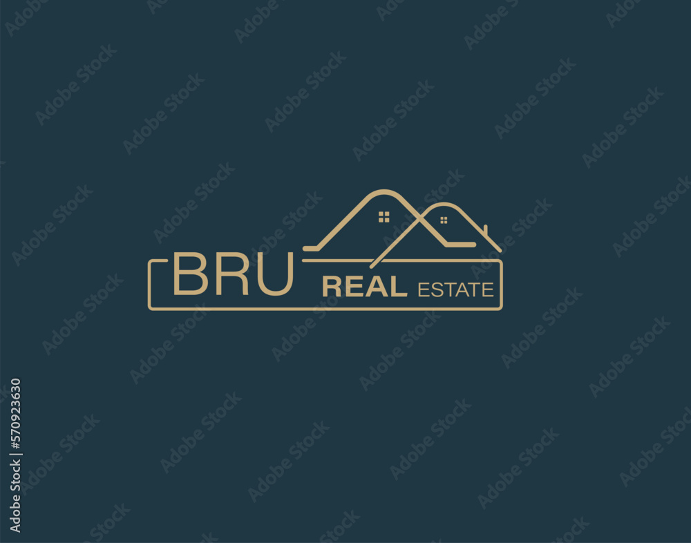 BRU Real Estate and Consultants Logo Design Vectors images. Luxury Real Estate Logo Design
