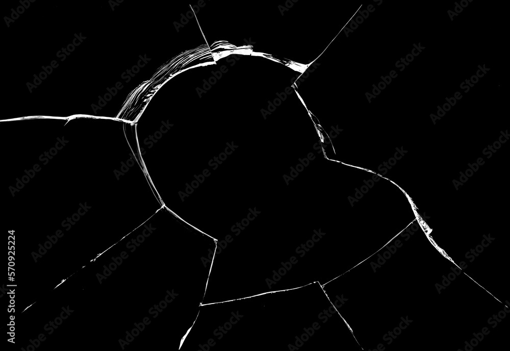Pieces of destructed Shattered glass. Royalty highquality free stock