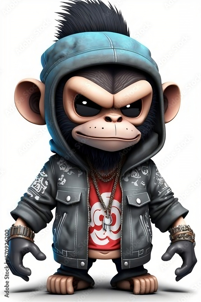 Fototapeta premium Mascot Character Cute Monkey