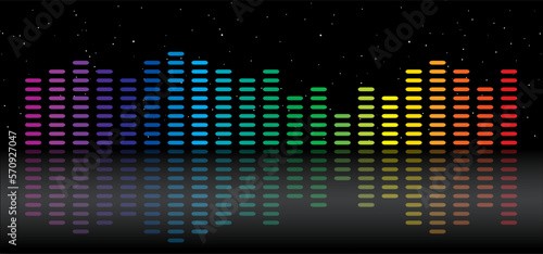 Digital equalizer or equaliser symbol. pulse musical. Music sound wave mixer. music soundwave diagram. Volume level. Music audio frequency, voice line waves, electronic radio signal. Record icon. Rays