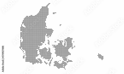 Denmark dotted map with grunge texture in dot style. Abstract vector illustration of a country map with halftone effect for infographic. 