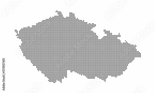 Czech Republic dotted map with grunge texture in dot style. Abstract vector illustration of a country map with halftone effect for infographic. 