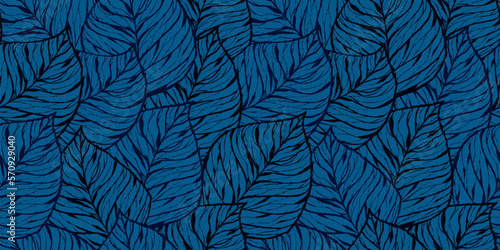 Wallpaper Mural Leaves illustration background. Seamless pattern.Vector. 葉っぱのイラストパターン
 Torontodigital.ca