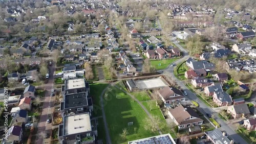 European residential city from a drone height