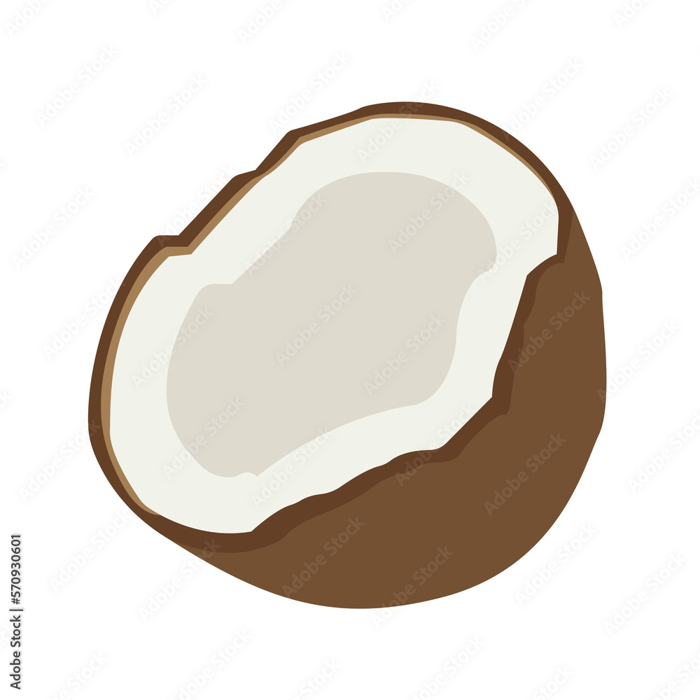 coconut emoji vector fruit half symbol food Stock Vector Adobe Stock