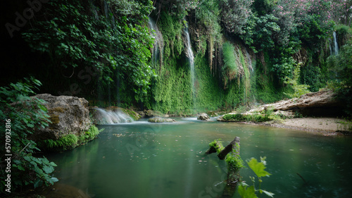 Fototapeta Naklejka Na Ścianę i Meble -  Picturesque Kursunlu waterfall in Turkey	
