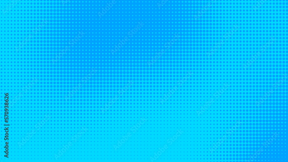 Dots halftone blue color pattern gradient texture with technology digital background. Dots pop art comics with summer background.
