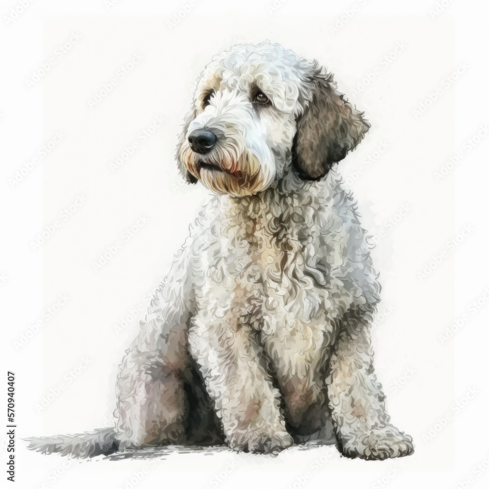 english cocker spaniel puppy, Generative AI Digital Illustration