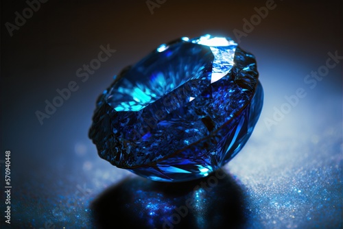 Blue sapphire, Precious gemstone, highlighting its deep blue color (Ai generated)