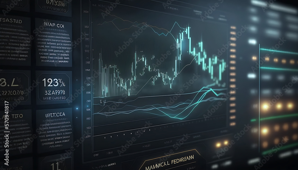 Stock graphs. Ai generated. Stock graphs. Ai generated.