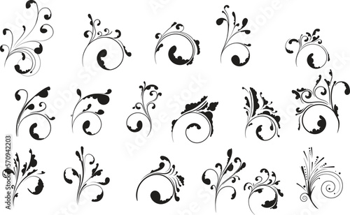 Tela floral frame elements pack symbols apparel design,  Global swatches