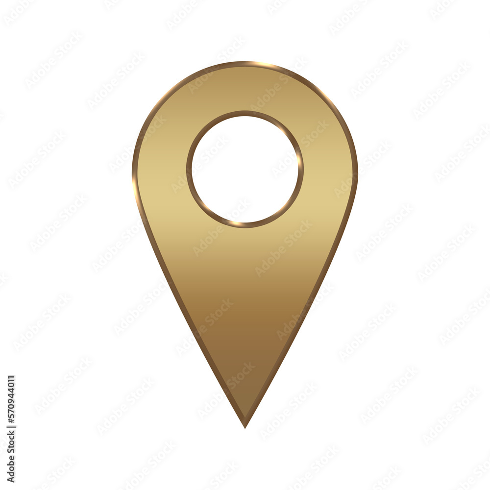 golden pointer icon design for map travel design golden pointer icon design for map travel design
