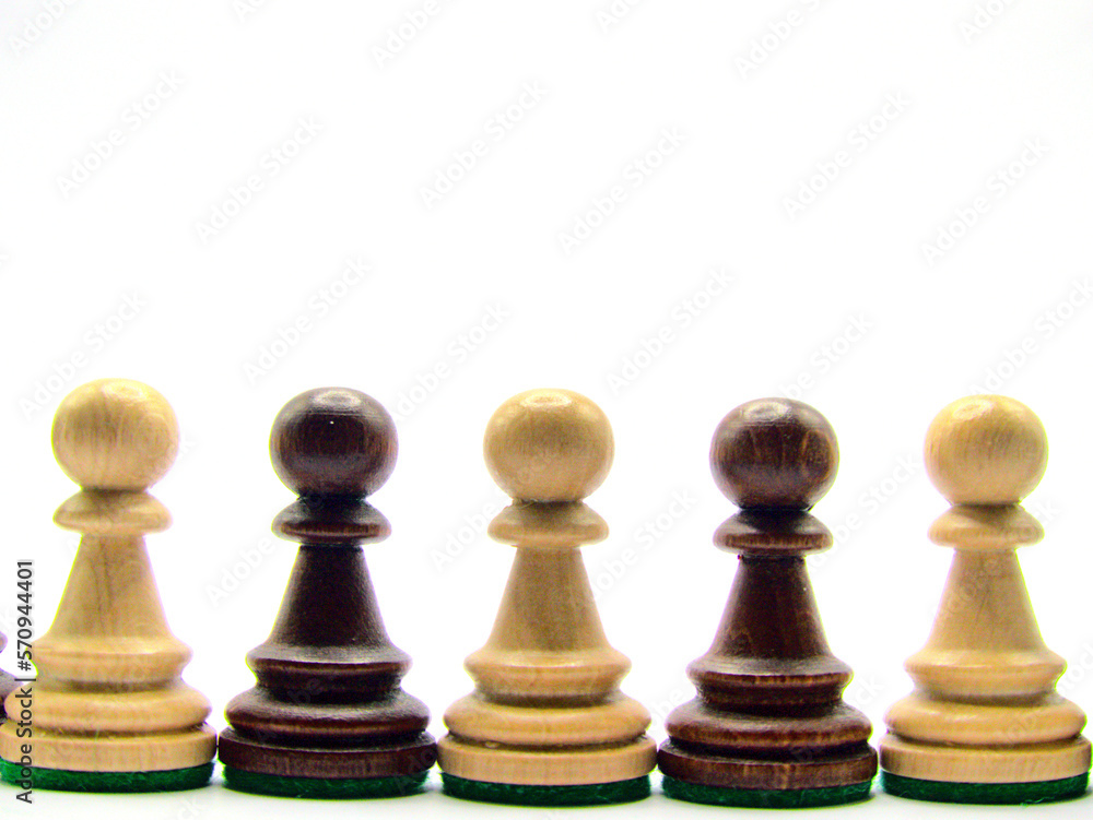 Chess - Strategy and tactics game - Set of pieces and checkerboard (King - Queen - Bishop - Knight - Rook - Pawn) Chess - Strategy and tactics game - Set of pieces and checkerboard (King - Queen - Bishop - Knight - Rook - Pawn)