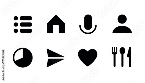 Set of linear icons for social networks, web, mobile applications. Set screen social media and social network interface template.