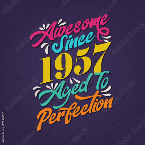 Awesome since 1957 Aged to Perfection. Awesome Birthday since 1957 Retro Vintage