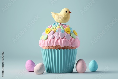 Easter Cupcake with a Sprin...