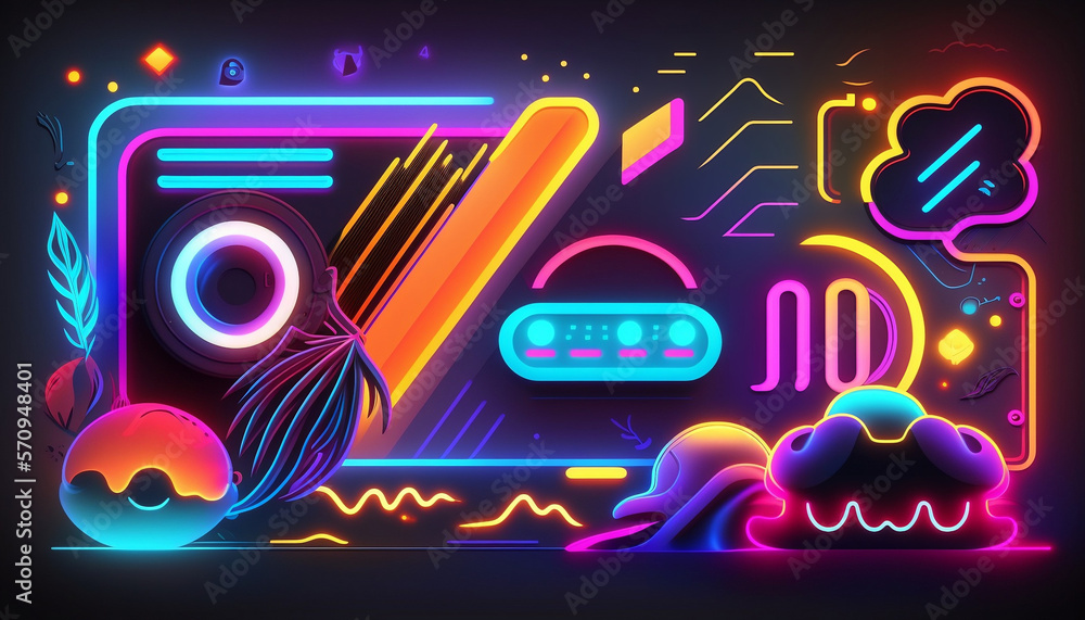 80s style and neon,retro vector background image

