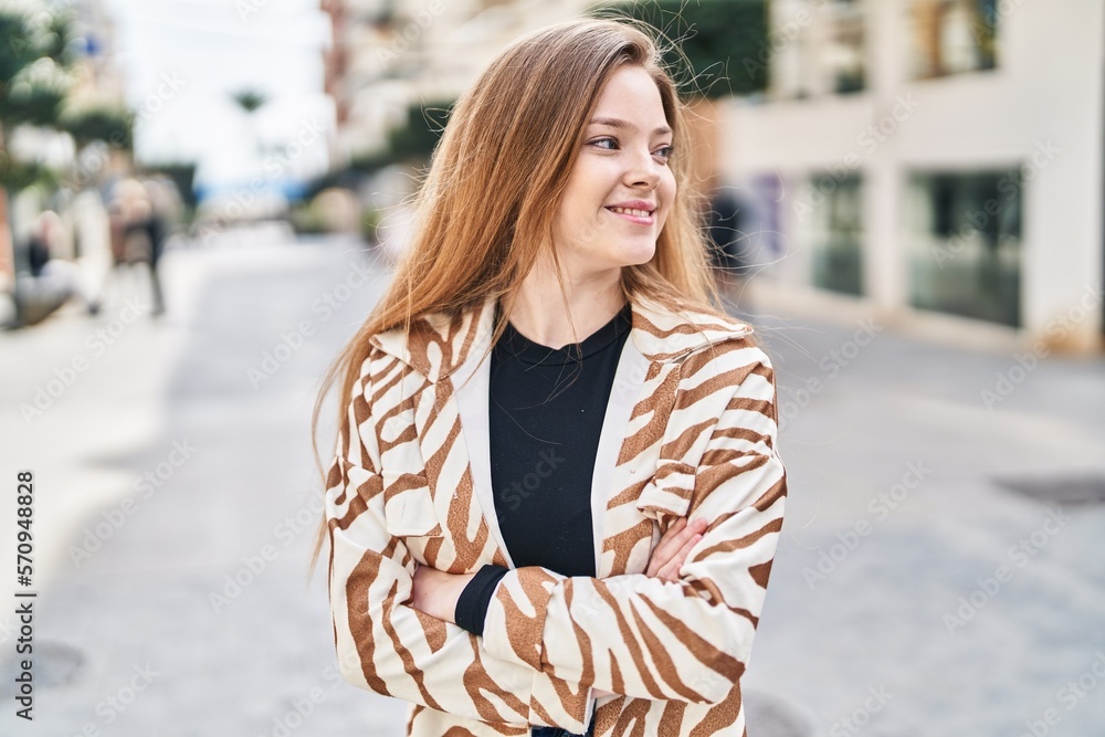Young caucasian woman at street Young caucasian woman at street