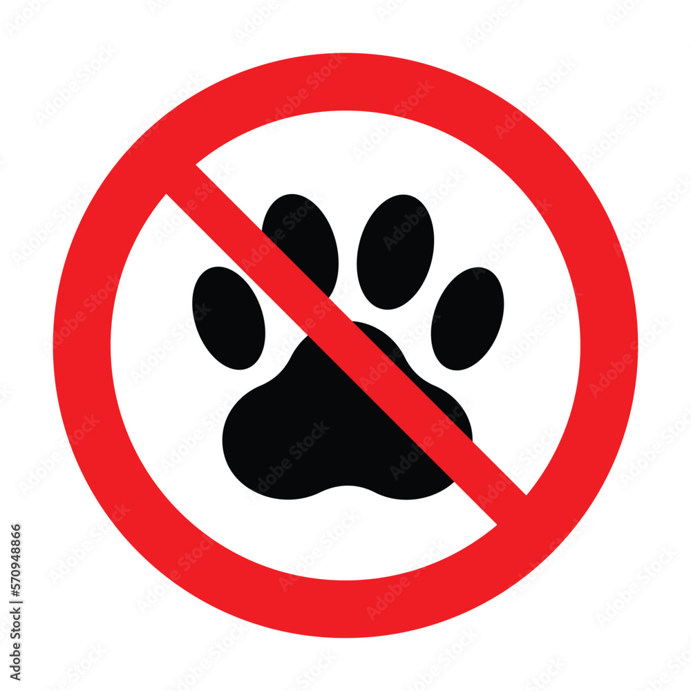 No pets allowed, pet prohibit sign, vector illustration No pets allowed, pet prohibit sign, vector illustration