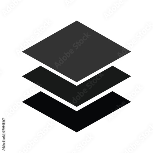 Layers icon, layout icon, layered materials symbol, isolated vector illustration