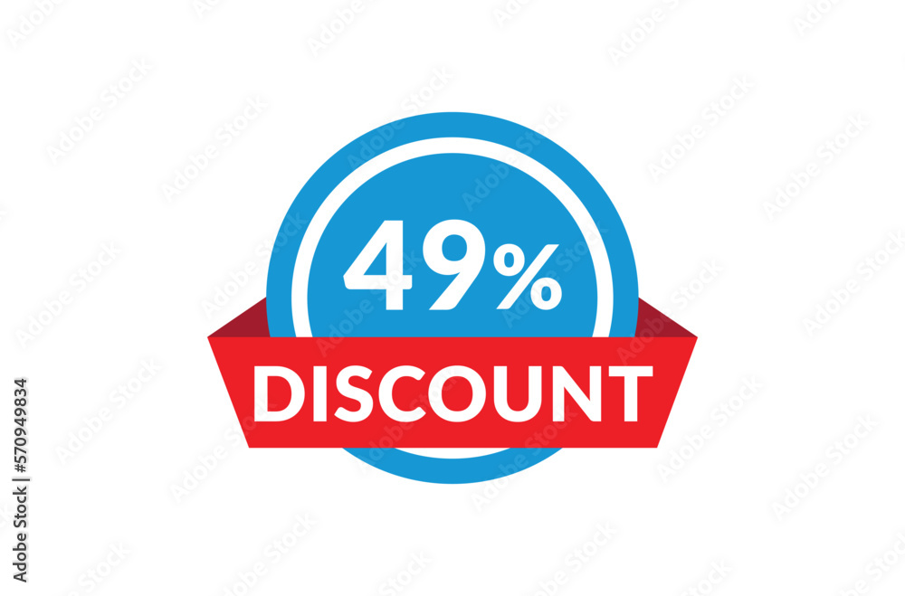 49% of discount, Discount price, Special offer discount.