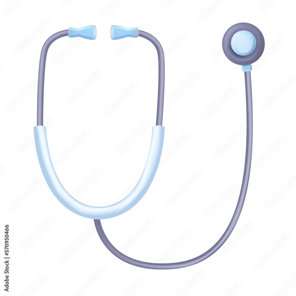 3D stethoscope icon vector medical cartoon heart checkup symbol hospital treatment cardiologist tool. Doctor diagnosis health care object, blue metal equipment on white. 3D stethoscope examination 3D stethoscope icon vector medical cartoon heart checkup symbol hospital treatment cardiologist tool. Doctor diagnosis health care object, blue metal equipment on white. 3D stethoscope examination