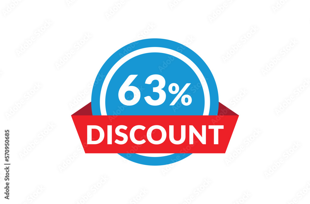 63% of discount, Discount price, Special offer discount.