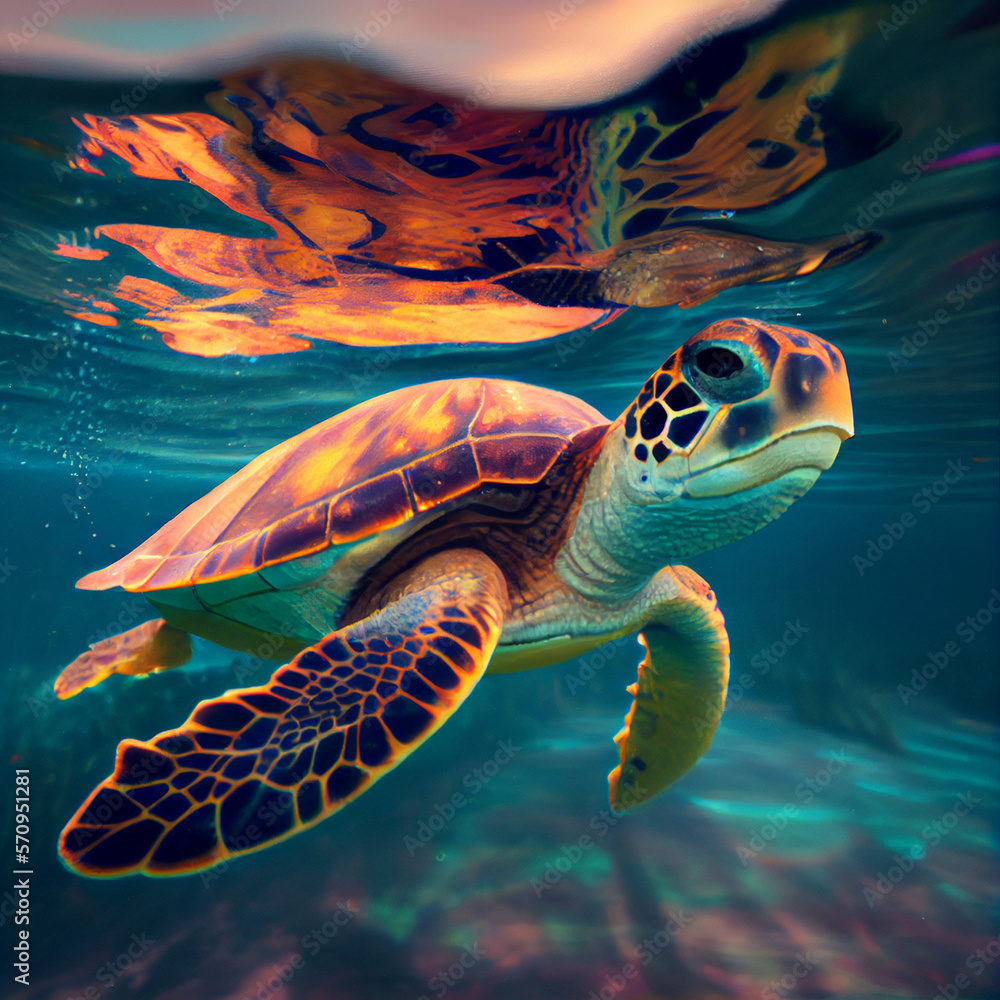 Fototapeta premium turtle on the water