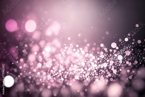 Bokeh pink. Defocused abstract pink lights background, bokeh lights, concept. Light pink texture. Pink and silver glow particle abstract background. Generative AI.
