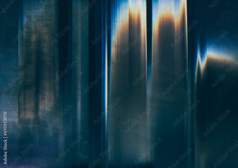 Old film. Retro overlay. Distressed texture. Blue orange color light flare dust scratches on dark weathered illustration abstract background. Old film. Retro overlay. Distressed texture. Blue orange color light flare dust scratches on dark weathered illustration abstract background.