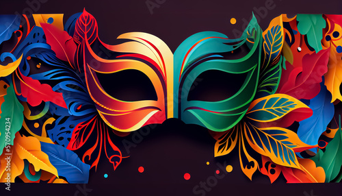 venetian carnival mask festive season AI Genrate Render Illustration photo