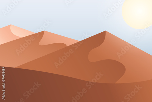 Desert landscape. Flat vector illustration with gradients