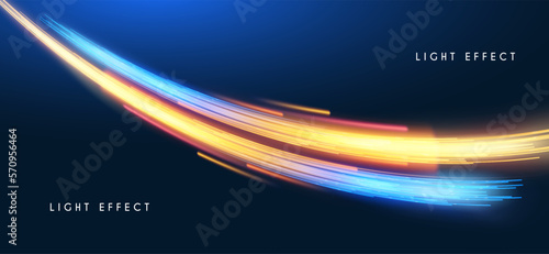 Motion striped light effect with fluid color. Abstract shining wave background. Magic screen design