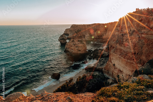 Wallpaper Mural Sunset at Marinha Beach in Algarve, Portugal from Cliff in Lagoa Torontodigital.ca