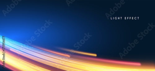 Motion striped light effect with fluid color. Abstract shining wave background. Magic screen design