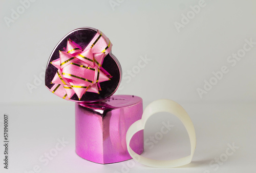 Valentines day romantic background present of hearts