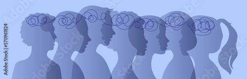 Vector illustration. A man and a woman do not understand each other.
 Difficult relationships in the family and with relatives.
