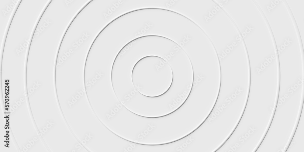Thin white concentric rings or circles background wallpaper banner flat lay top view from above on white background Thin white concentric rings or circles background wallpaper banner flat lay top view from above on white background