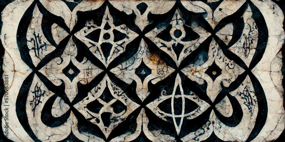 a symmetrical pattern carved in veined marble darkcrystal symbols ...