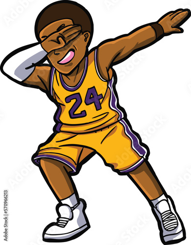 Basketball player dabbing funny pose 