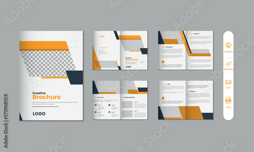 8 pages corporate modern brochure and company profile, magazine, portfolio template design