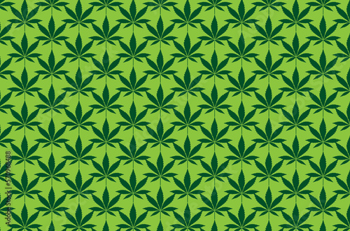 Therapeutic cannabis pattern illustration. Light green cannabis leaf floral texture design.
