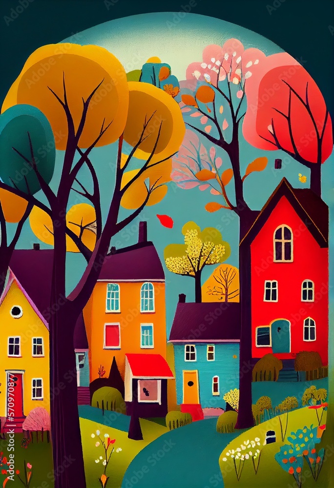 Friendly neighborhood illustration Friendly neighborhood illustration