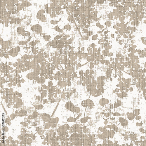 Autumn leaf quilt style vintage seamless pattern. Homely cottage core patchwork boho design for 70s background. Natural design of foliage.