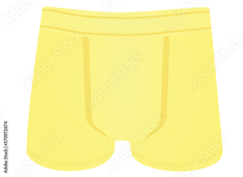 Men yellow underwear. front  side. vector illustration