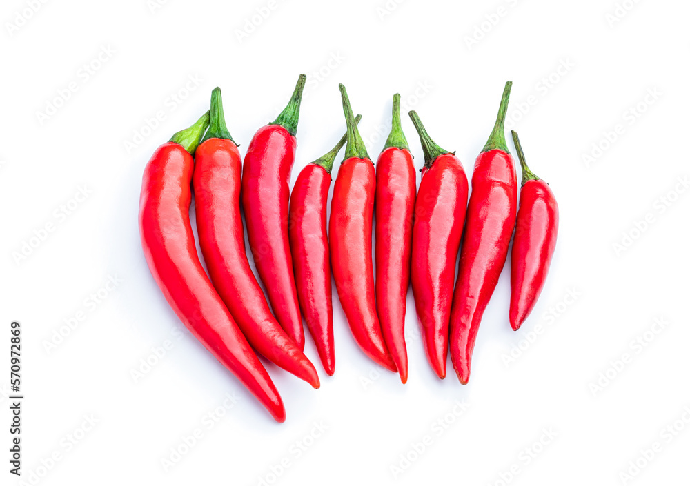 Chili peppers isolated on white background