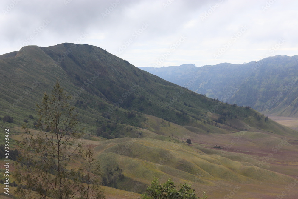 View of Telletubbis Hill on Mount Bromo
