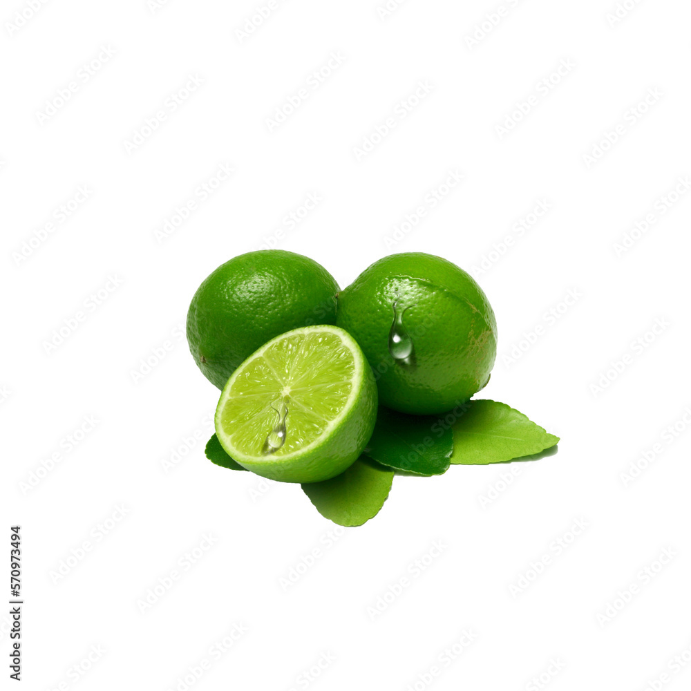 Composition of fresh lime-Transparent PNG-close-up