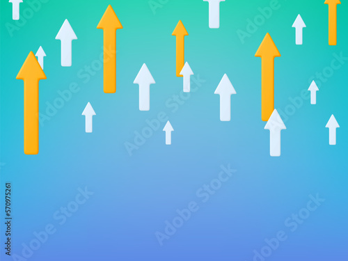 Arrows flying up, analytics concept. Financial business growth, success investments, profit. Positive dynamics vector abstract presentation template